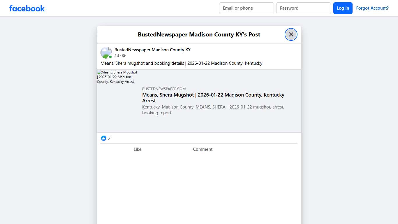 Means, Shera mugshot... - BustedNewspaper Madison County KY Facebook