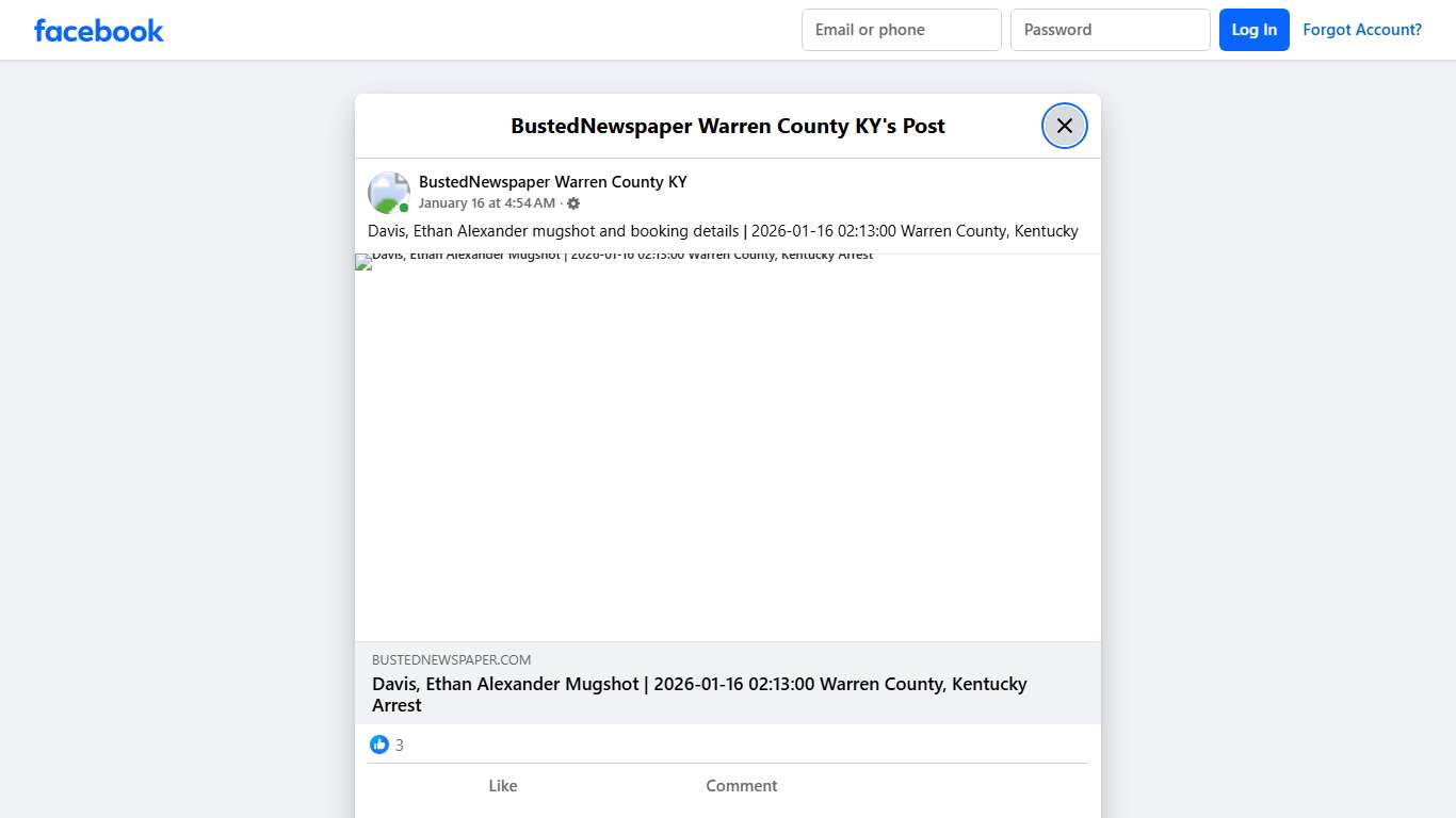 Davis, Ethan Alexander... - BustedNewspaper Warren County KY Facebook